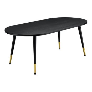 Mesa auxiliar Urjala con 2 cajones MDF lacado 52 x 27 x 25 cm negro  [en.casa]