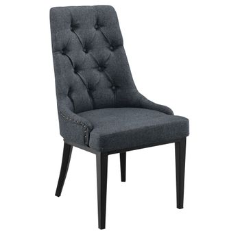 Silla De Comedor En Diseño Chesterfield - 100 X 53 X 60 Cm - Sillón Elegante - Silla De Cocina O Salón - Patas De Metal - Vintage - Asiento Tapizado - Gris Oscuro [en.casa]®