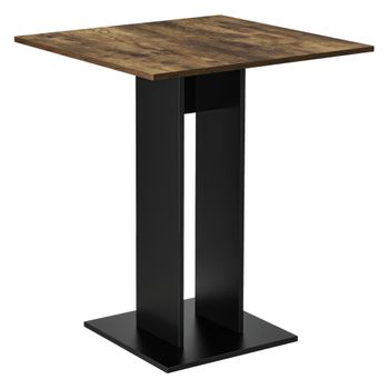 Mesa De Comedor Lindesnes - 65 X 65 X 78 Cm - Mesa De Cocina O Salón Cuadrada - Mesa De Bar - Mesa De Bistro - Efecto Nogal Y Negro [en.casa]®