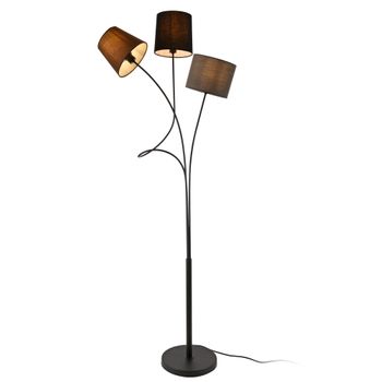 [lux.pro]® Lámpara De Pie Treviso Moderna Diseño - Altura 146 Cm - Iluminación Interior - Luz Efectiva - Marrón Negro Gris - 3 X E14