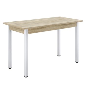 Mesa De Comedor Den Haag - 120 X 60 X 75 Cm - Mesa De Cocina O Salón - Para 4 Sillas - Escritorio - Resistente - Mesa Para Oficina - Efecto Roble Y Blanco [en.casa]®