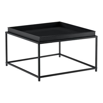 Mesa De Centro Lipizza Con Tablero Extraíble Metal 36 X 59 X 59 Cm - Negro [en.casa]