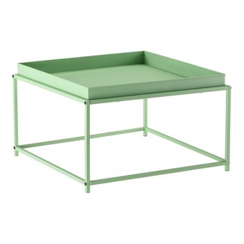 Mesa De Centro Lipizza Con Tablero Extraíble Metal 36 X 59 X 59 Cm - Verde Pastel [en.casa]