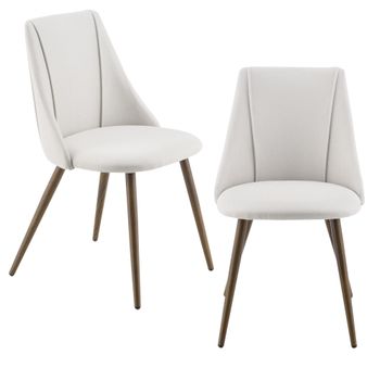 Juego De Sillas De Comedor - Asiento Tapizado En Tela - 83 X 50 X 53 Cm - Set De 2x Sillas De Cocina - Sillas De Oficina - Beige [en.casa]®