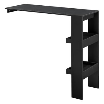 Mesa De Bar Bromölla - Mesa De Bistro Elegante - 120 X 45 X 106 Cm - Mesa Alta De Cocina - Con 2 Estantes Integradas - Negro [en.casa]®