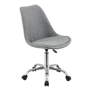 Silla Giratoria De Oficina Atherton - 83 - 93 X 48 X 55 Cm - Silla De Trabajo - Asiento Tapizado - Silla Gamer - 5 Ruedas - 360° Giratorio - Gris Claro [en.casa]®