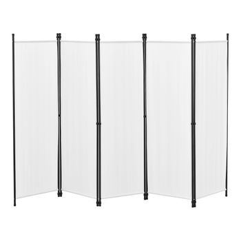 Biombo Separador de 6 Paneles Saragossa 171 x 240 cm Blanco [en.casa]