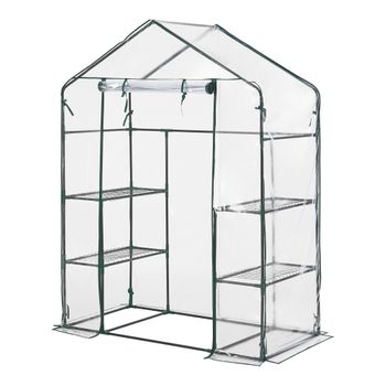 Invernadero De Jardín Hoorn Acero Plástico De Pvc 140 X 73 X 195 Cm [en.casa]