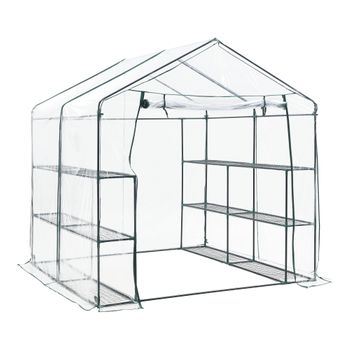 Invernadero De Jardín Grünau Acero Pvc 200x200x220 Cm Transparente [en.casa]