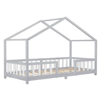 Cama Infantil Tipi Con Somier, En Madera Natural Y Blanco, Forma Casita  Indio Montessori, 90x190 con Ofertas en Carrefour