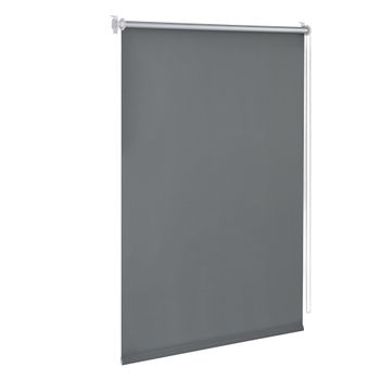 Cortina Enrollable Para Ventana - 80 X 150 Cm - Protector Solar Y De Luz - Opaca - Dar Sombra - No Necesita Taladrar - Gris Oscuro [en.casa]®