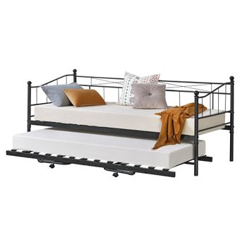 Cama Simple Raisio Con Somier Capacidad Máx 150 Kg Pino 120 X 200 Cm -  Blanco Mate [en.casa] con Ofertas en Carrefour