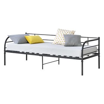 vidaXL Estructura de cama extensible metal negra 80x130/200 cm