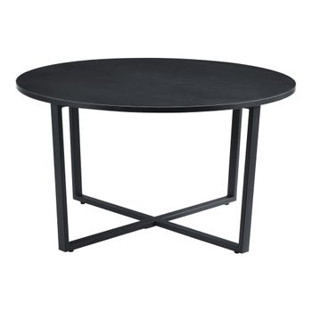 Mesa De Café Vadstena Acero / Aglomerado 45 X Ø 80 Cm En Negro [en.casa]