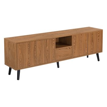 Mueble De Tv Hedemora 140 X 30 X 45,5 Cm Puertas Con Push-open [en.casa]