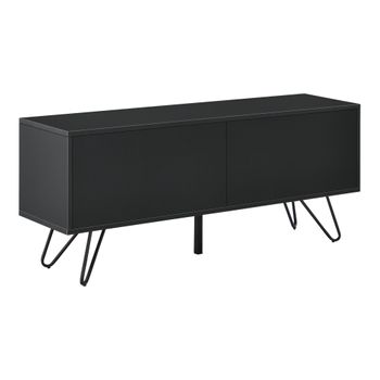 Cómoda Con La Tecnología Push-open Armario Negro Moderno Metal 46,5 X 110 X 30 Cm Armario Bajo Con Patas Salón Moderno [en.casa]®