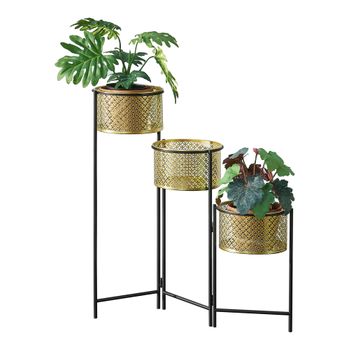 Soporte Para Plantas Doel 69 X 69 X 20 Cm Latón Negro [en.casa]