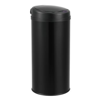 Cubo De Basura Automático Pantalla Led Acero Inoxidable 42 L Negro [en.casa]