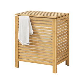 Cesto De Ropa Sucia De Bambú Skövde Máx 65 Litros  50,5 X 35,5 X 60 Cm [en.casa]