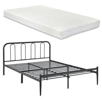 Cama Individual (florenz) Con Cabecero Curvado Y Somier Metal 120x200 -  Blanco [en.casa] con Ofertas en Carrefour