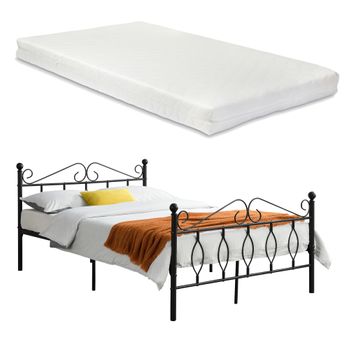 Cama De Matrimonio Con Canapé Parisina En Color Blanco (140x190cm