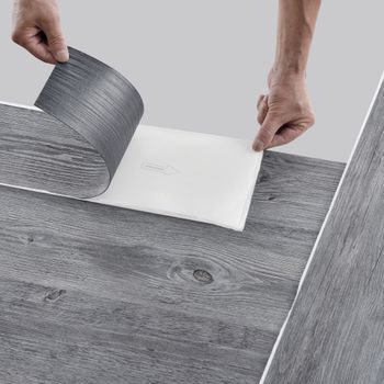 Acomoda Textil – Lámina Vinilo Autoadhesivo para Muebles 0,45x2 Metros.  Vinilo Decorativo Impermeable para Forrar Puerta o Mesa. (Gris, 5 UD)