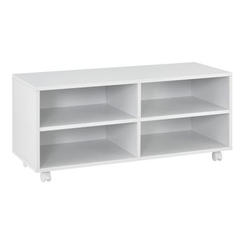 Armario Con Ruedas Gränne 90 X 35 X 41 Cm Blanco Mate [en.casa]