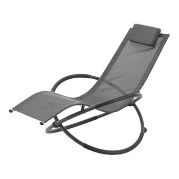 Silla Mecedora De Jardín Pulsano Hasta 150 Kg Ergonómica 166x74x86 Cm Gris Oscuro [en.casa]