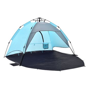 Pop Up Tienda De Playa Mullsjö Automática 215 X 135 X 140 Cm Azul Claro / Gris Oscuro [pro.tec]