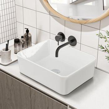 Lavabo Sobre Encimera Svendborg Rectangular De Cerámica 40 X 30 X 13 Cm - Blanco [neu.haus]