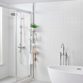 Estantería De Baño Evijärvi Con 2 Cajones Bambú 100% Poliéster 96 X 44 X 34  Cm Gris Natural [en.casa] con Ofertas en Carrefour