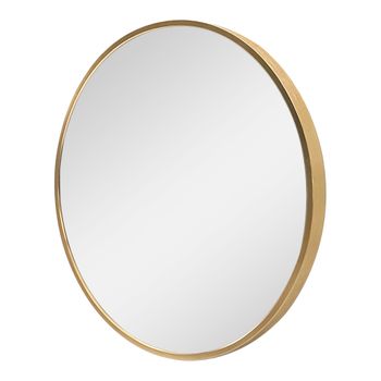 Espejo De Pared Para El Baño Modugno Aluminio Redondo Ø 40 Cm Dorado [en.casa]