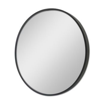Espejo De Pared Para El Baño Modugno Aluminio Redondo Ø 50 Cm Negro [en.casa]