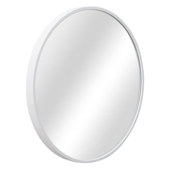 Espejo De Pared Para El Baño Modugno Aluminio Redondo Ø 50 Cm Blanco [en.casa]