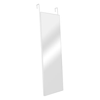 Espejo Para Puerta Colgante Lesina 2 Ganchos Plástico 121 X 41 Cm Blanco [en.casa]