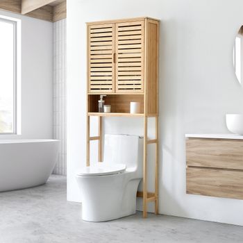 Mueble De Baño Sobre El Inodoro Geta Bambú 170 X 66 X 23 Cm Natural [en.casa]