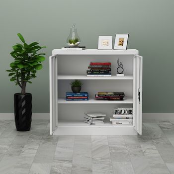 Armario Metálico De Oficina Oripää Con Cerraduras Magnéticas Acero 110 X 75  X 33 Cm - Blanco Mate [en.casa] con Ofertas en Carrefour