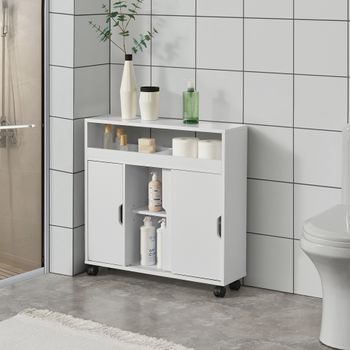 Mueble De Baño Lumijoki Carrito 71 X 70 X 20 Cm Aglomerado Blanco [en.casa]