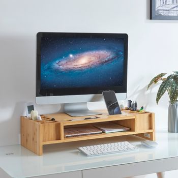 Soporte Para Monitor/portátil Vilppula Ajustable En Altura Aglomerado -  Gris Oscuro [en.casa] con Ofertas en Carrefour