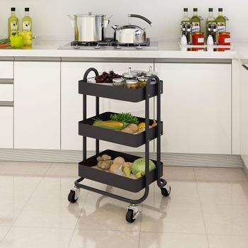 Carro De Cocina Con Ruedas, Negro, Sweeek con Ofertas en Carrefour