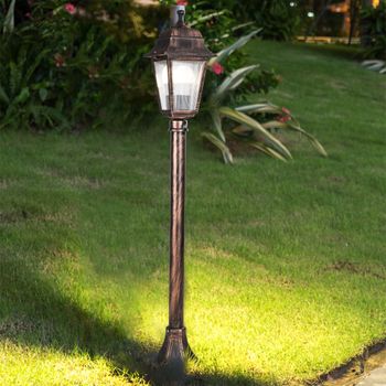 Luz De Pie Para Exterior Keighley 1xe27 Ip44 Metal Plástico 27 X 15 Cm Cobre Cepillado [lux.pro]