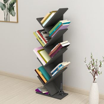 Librería Tranås De 7 Niveles Aglomerado 121 X 44 X 22 Cm Antracita [en.casa]