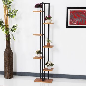 Soporte Con Ruedas Para Plantas Redondo Madera Negro Ø38 Cm Nature con  Ofertas en Carrefour