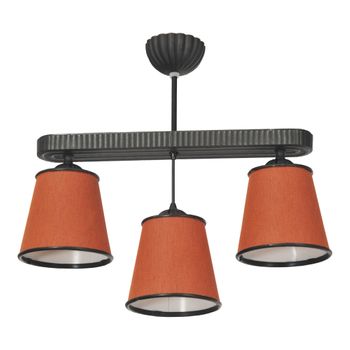 Lámpara Colgante Ruislip 3xe27 60 W Plástico Tela Pvc 56 X 57 X 15 Cm Naranja / Negro [lux.pro]