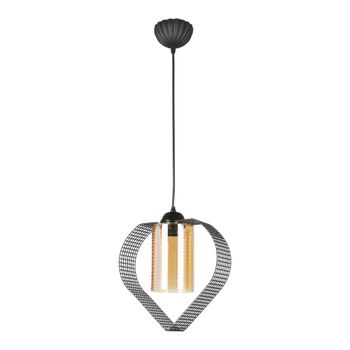 Lámpara Colgante Inverkeithing 1x E27 60 W Metal-plástico-cristal 60 X 26 X 10 Cm - Negro [lux.pro]