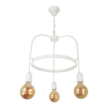 Lámpara Colgante Llandudno 3x E27 60 W Metal 75 X 37 X 37 Cm - Blanco [lux.pro]