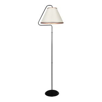 Lámpara De Pie Masham Moderna 1x E27 60w Metal-tela 145 X 40 X 35 Cm - Negro Y Crema [lux.pro]