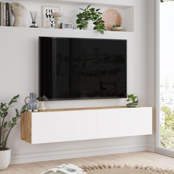 Mueble Tv Assens Aglomerado 40 X 160 X 31 Cm Roble / Negro [en.casa] con  Ofertas en Carrefour