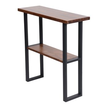 Mesa Consola Lejre Pino/metal 82 X 79 X 29 Cm Pino Teñido/negro [en.casa]