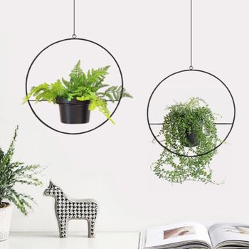 Set De 2x Colgadores De Plantas Opsterland Metal 130 X 30 Cm Negro [en.casa]